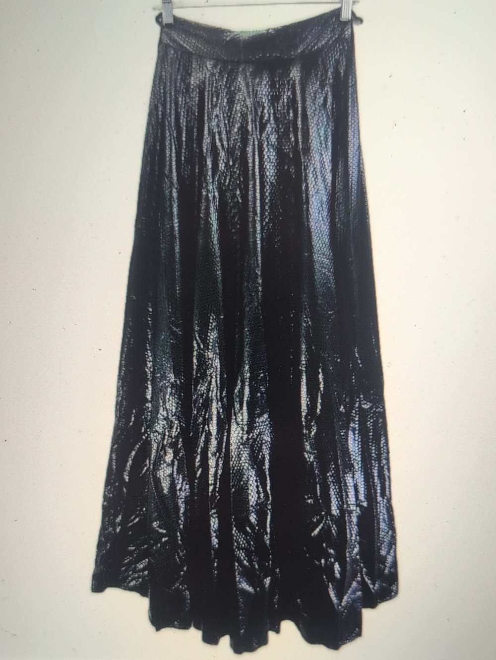 Black Shimmery Sequin Print Maxi Skirt - Size L And M